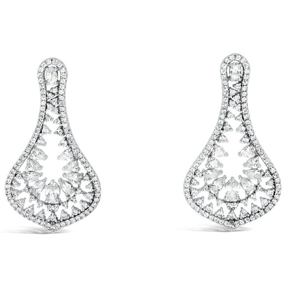 OVER THE TOP CLUSTER CZ DROP EARRINGS – NADRI New Sterling Silver, Drop Cluster Array, Brilliant CZ Earrings